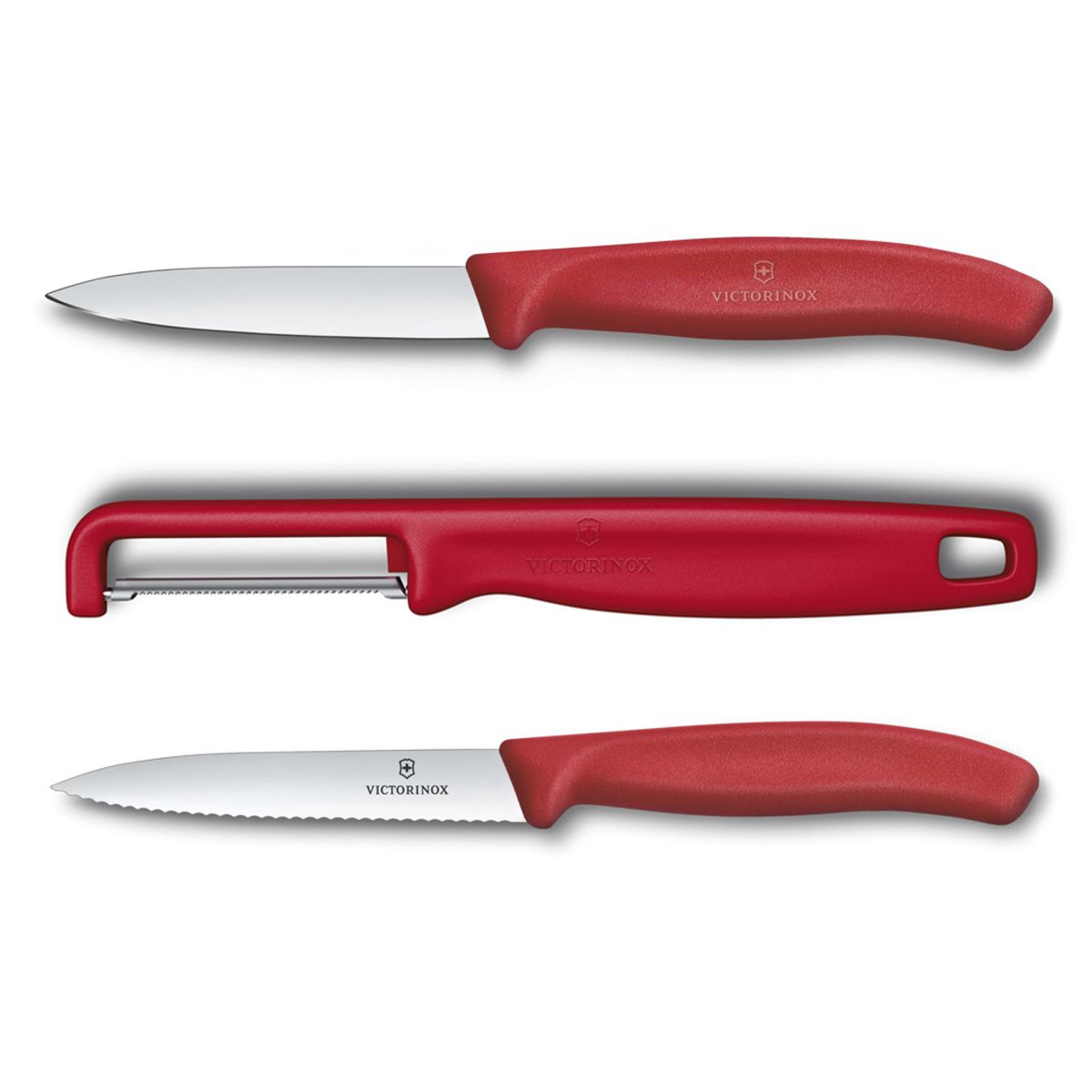 VICTORINOX - Set cuchillos Swiss Classic con pelador I rojo Victorinox