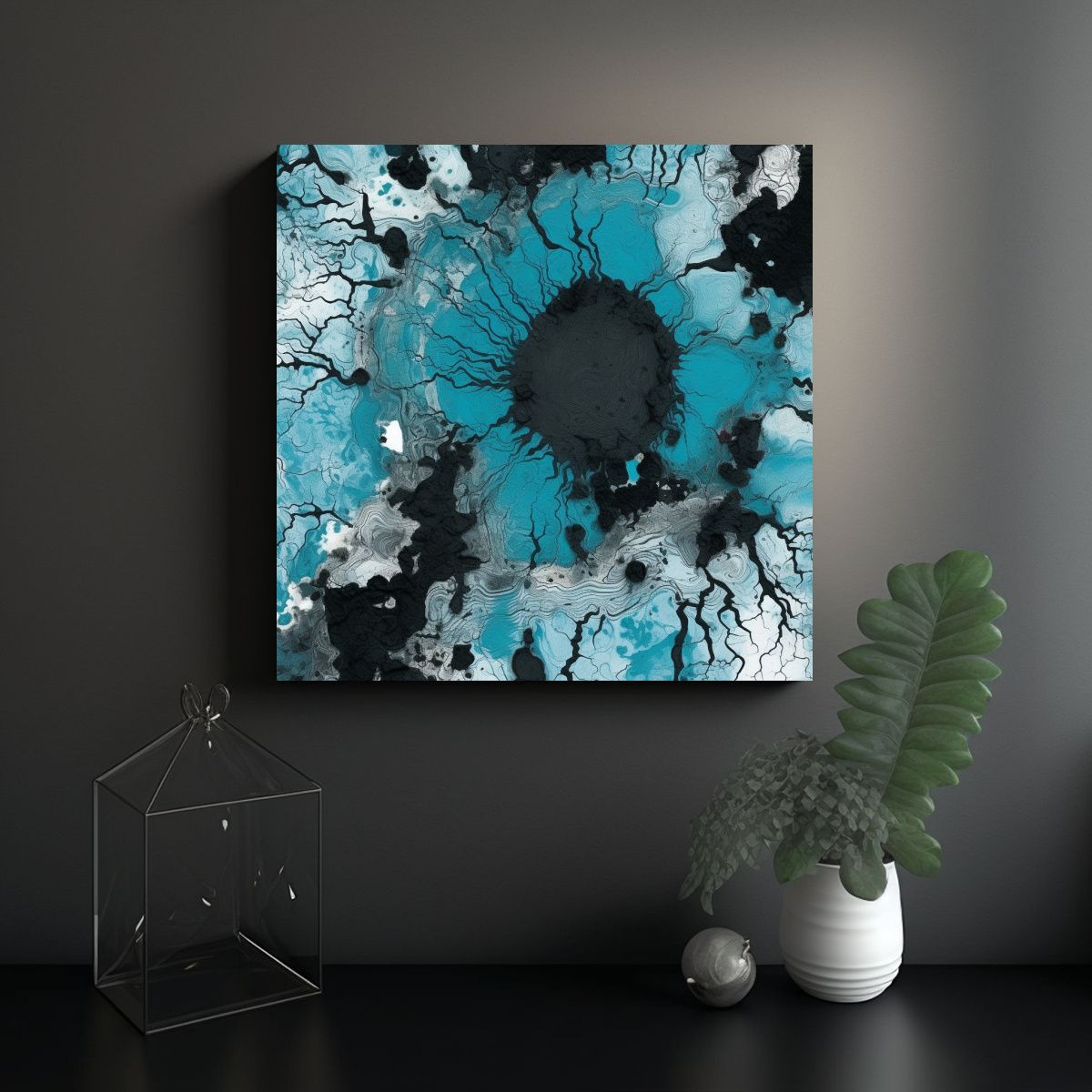 GENERICO - Pintura Decorativa Abstracta En Bastidor Galería 90x90 Cm.