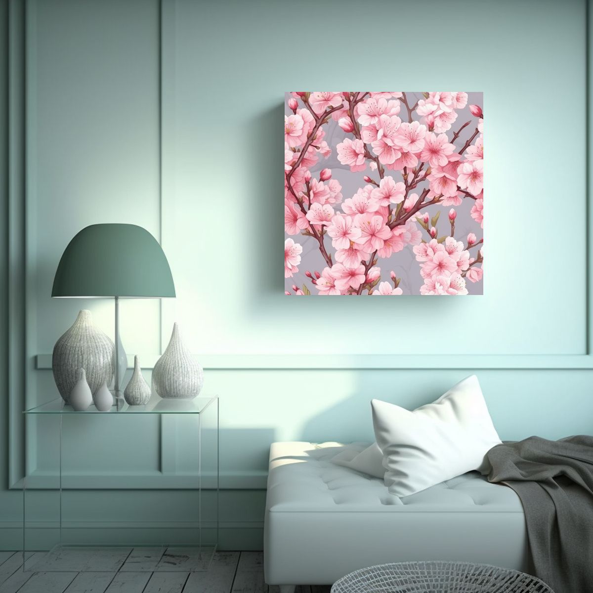 GENERICO - Cuadro Estético Moderno De Cerezo En Flor - 90x90 Cm
