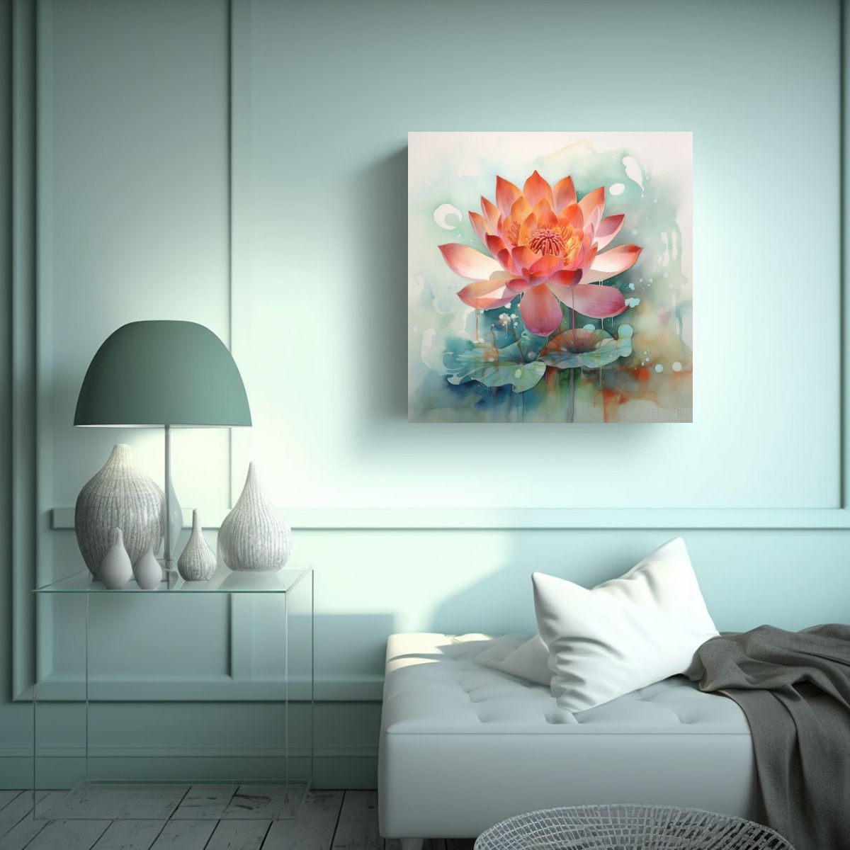 GENERICO - Inspiración En Arte Cuadro Decorativo De Flor 70x70 Cm