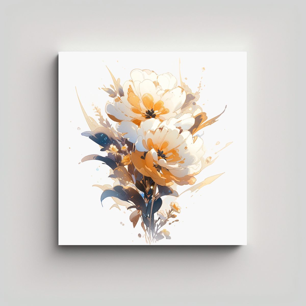 GENERICO - Cuadro Cuadro Protagonismo A Flores Vibrantes En 80x80 Cm