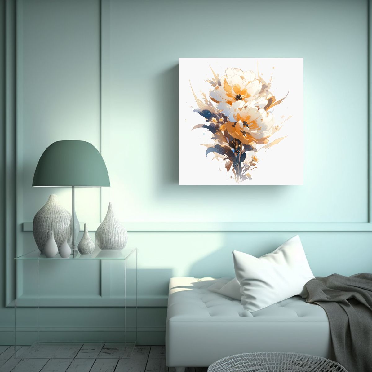 GENERICO - Cuadro Cuadro Protagonismo A Flores Vibrantes En 80x80 Cm