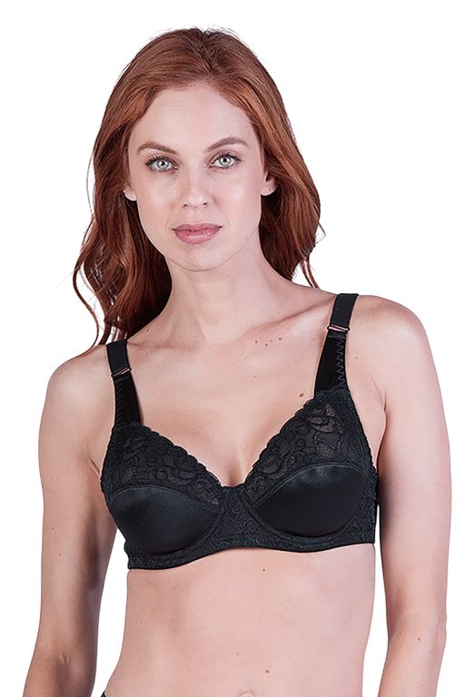 Sosten Encaje Y Microfibra Copa C Negro 40C