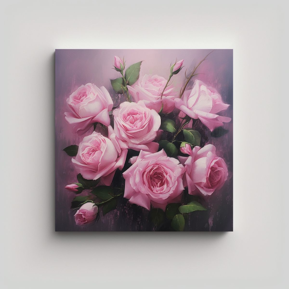 GENERICO - Románticas Rosas Rosadas En Lienzo De Cultura 90x90 Cm