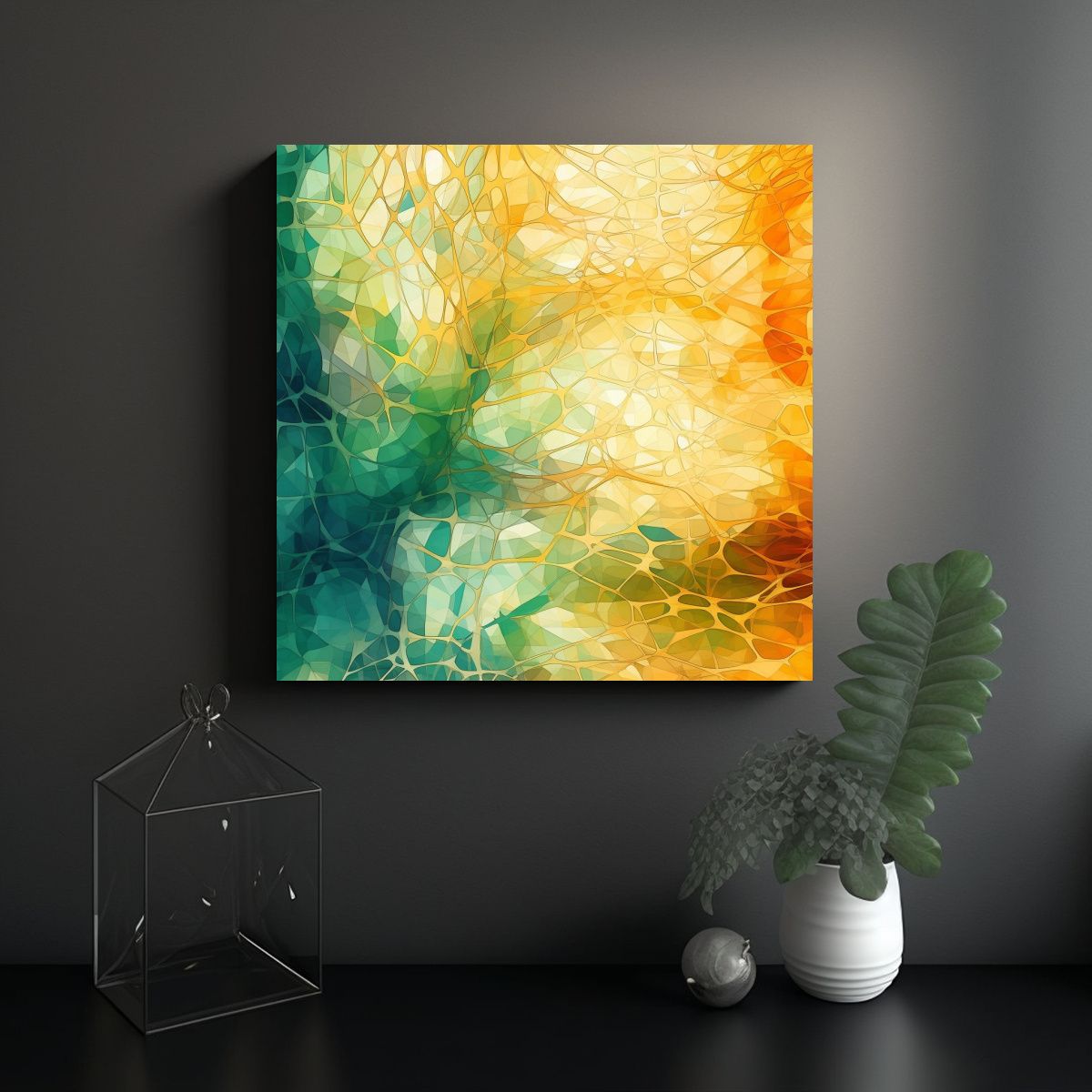 GENERICO - Pinturas De Pared Con Imágenes Fractales Y ADN 80x80 Cm