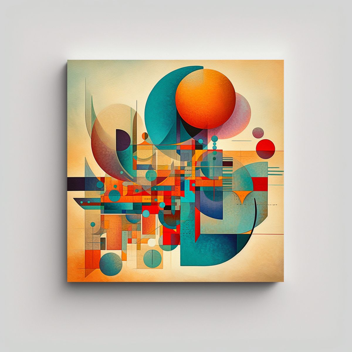 GENERICO - Obra Abstracta En Lienzo Vintage 70x70 Cm