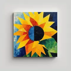 GENERICO - Pintura De Girasol En Estilo De Kazimir Malevich 80x80 Cm