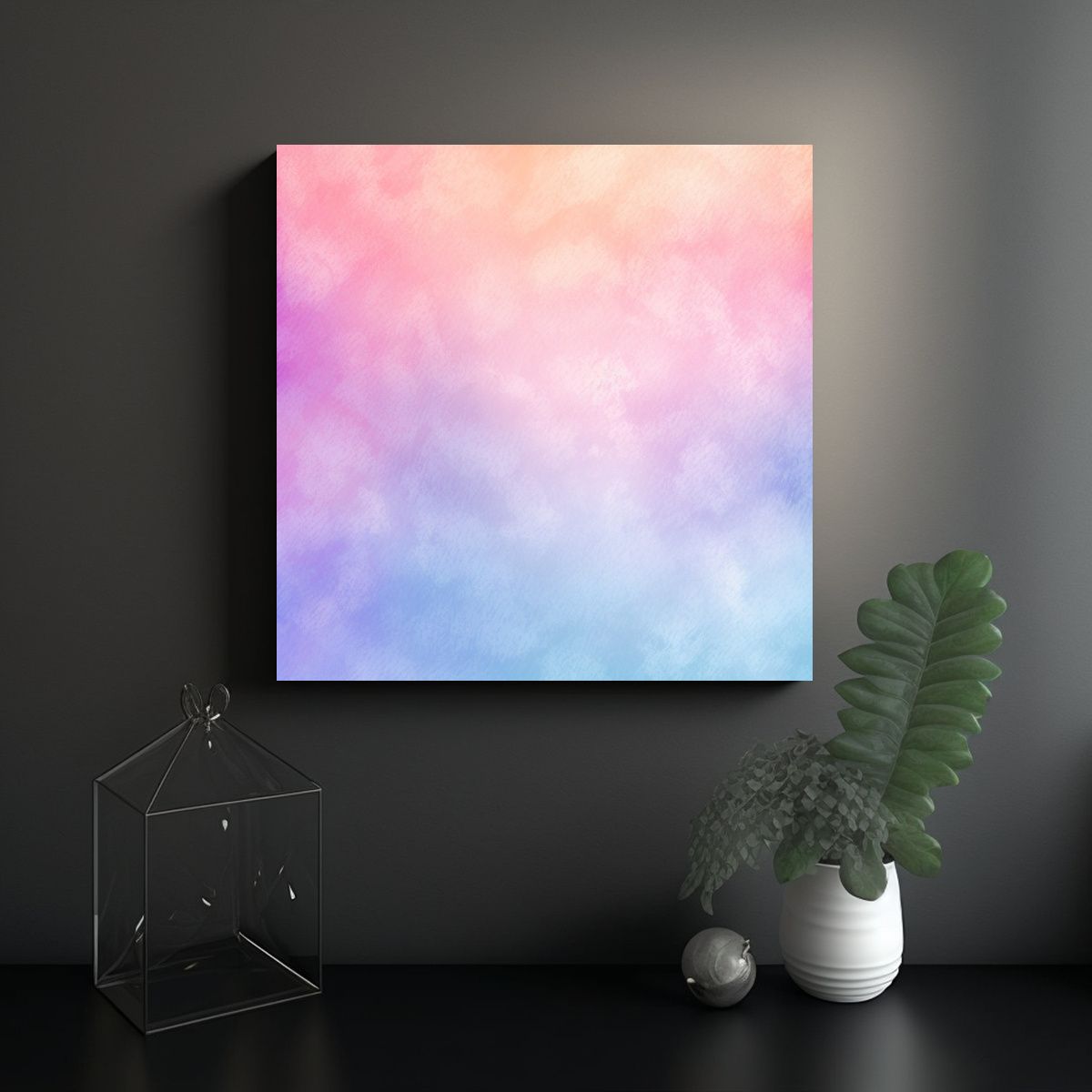 GENERICO - Pintura Lienzo Colores Escenario Pastel 2 Tonos 90x90 Cm