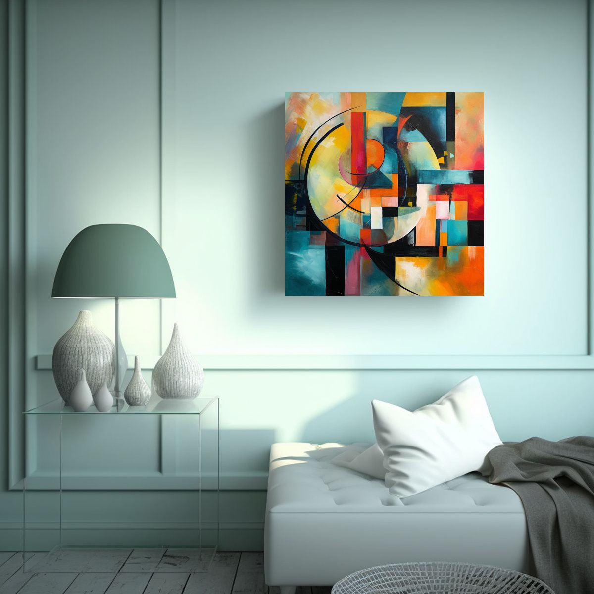 GENERICO - Cuadro Abstracto En Lienzo Con Imagen Mágica 70x70 Cm