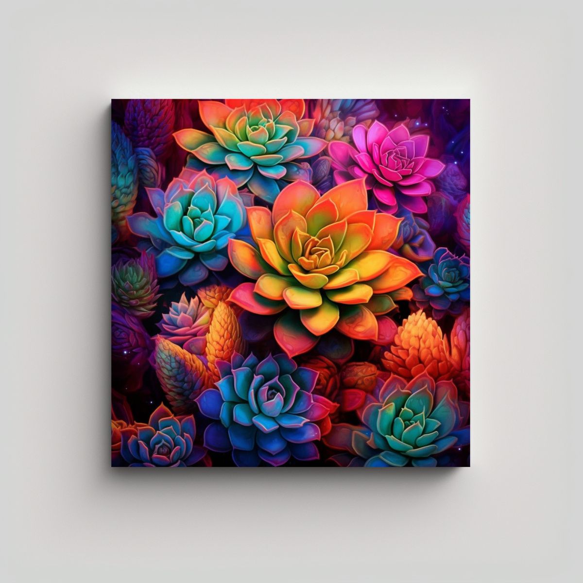 GENERICO - Arte De Plantas Suculentas Psicodélicas Tono De 80x80 Cm