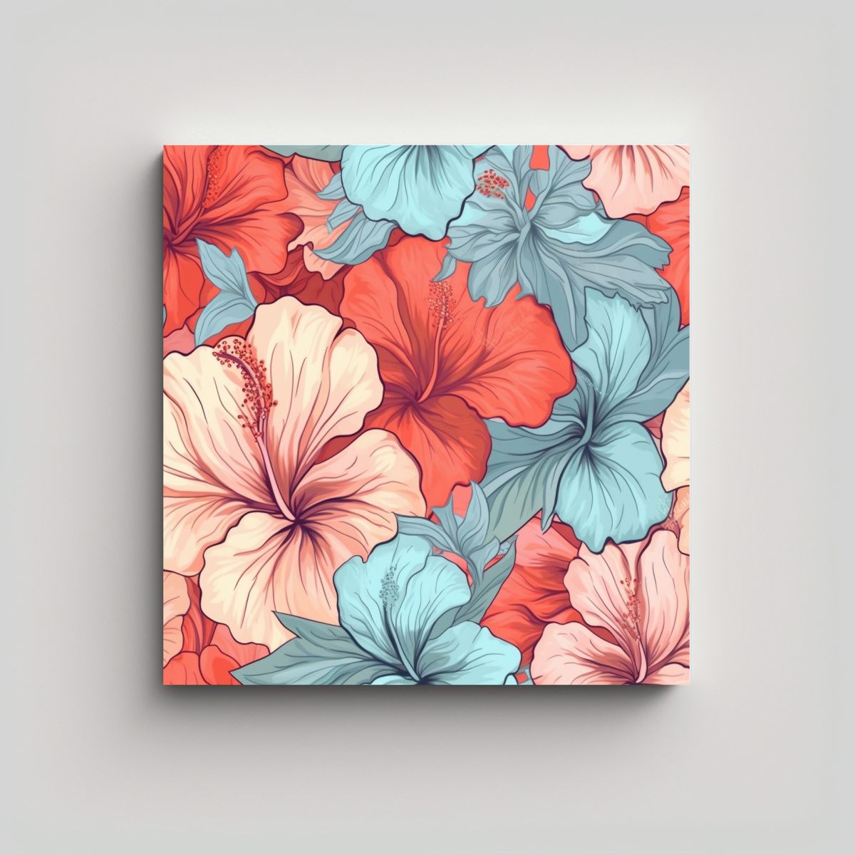 GENERICO - Vintage Urbano Lienzo 3D Acuarela Patrón 70x70 Cm.