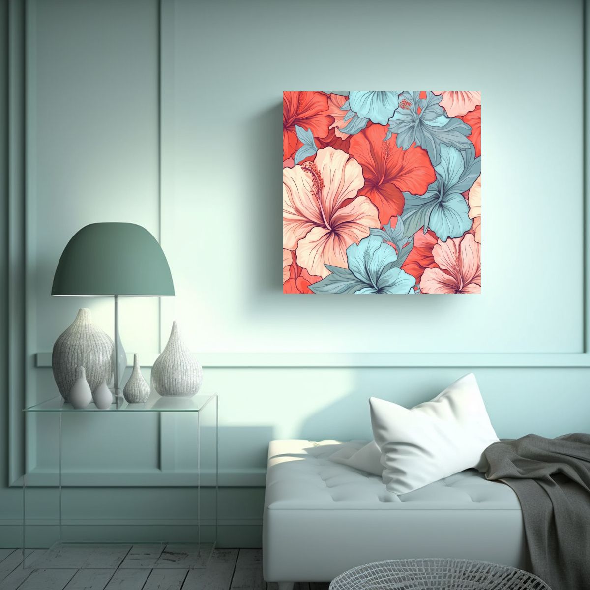 GENERICO - Vintage Urbano Lienzo 3D Acuarela Patrón 70x70 Cm.