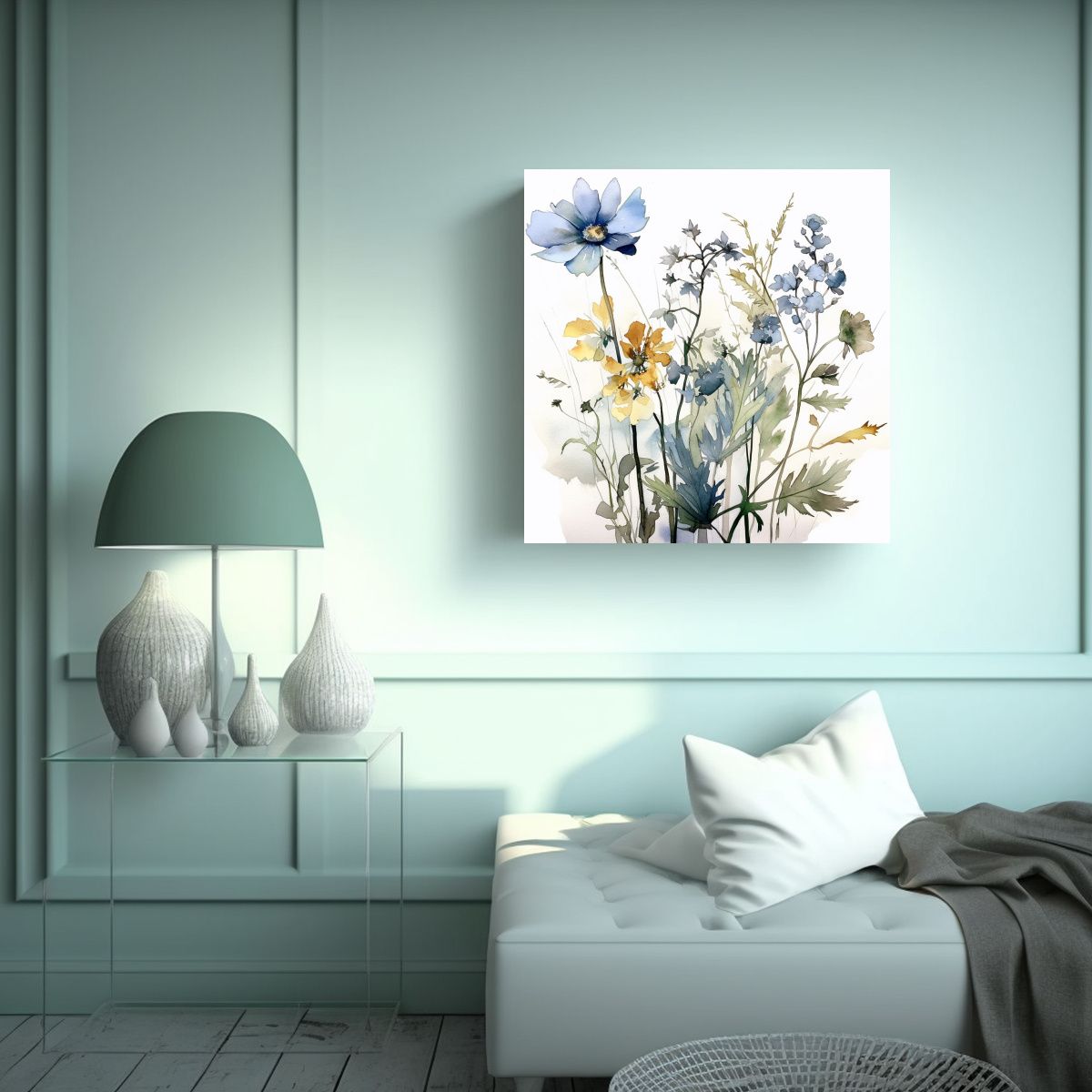 GENERICO - Cuadro Decorativo De Flores Botánicas En 90x90 Cm