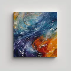 GENERICO - Cuadro Abstracto Estética Nieve Detalle Ultra 80x80 Cm