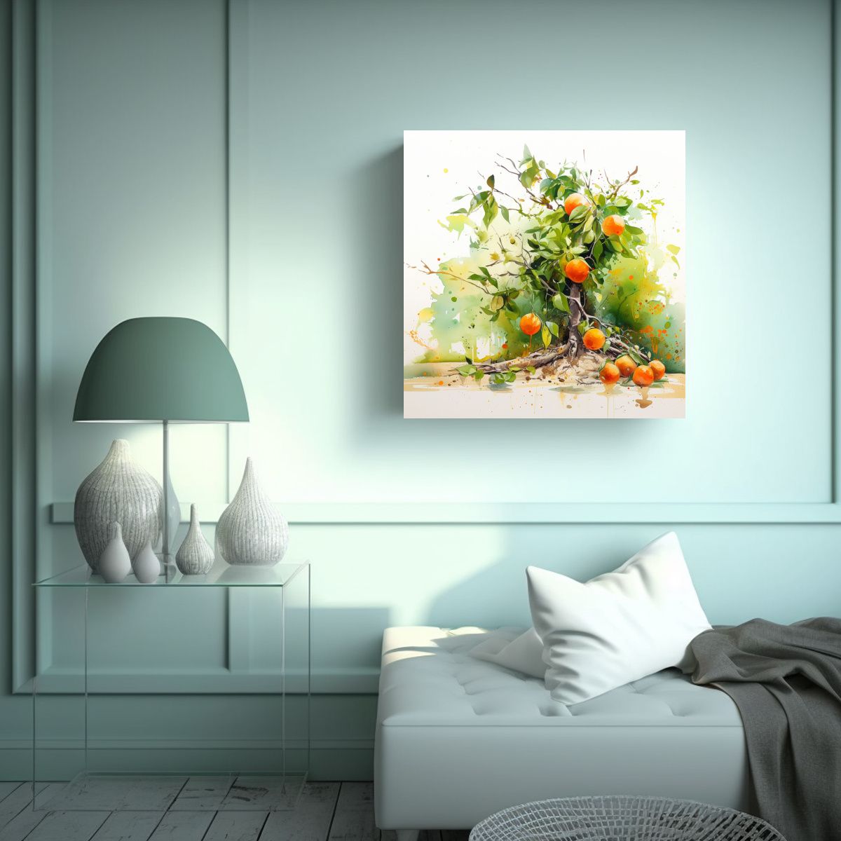 GENERICO - Pintura Abstracta Temática De árboles Frutales 80x80 Cm