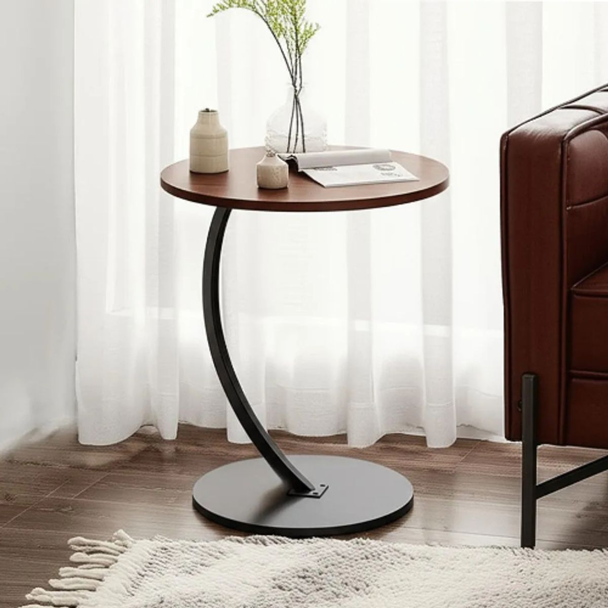 GENERICO - Mesa De Centro Lateral Living Vanguardia Madera Natural