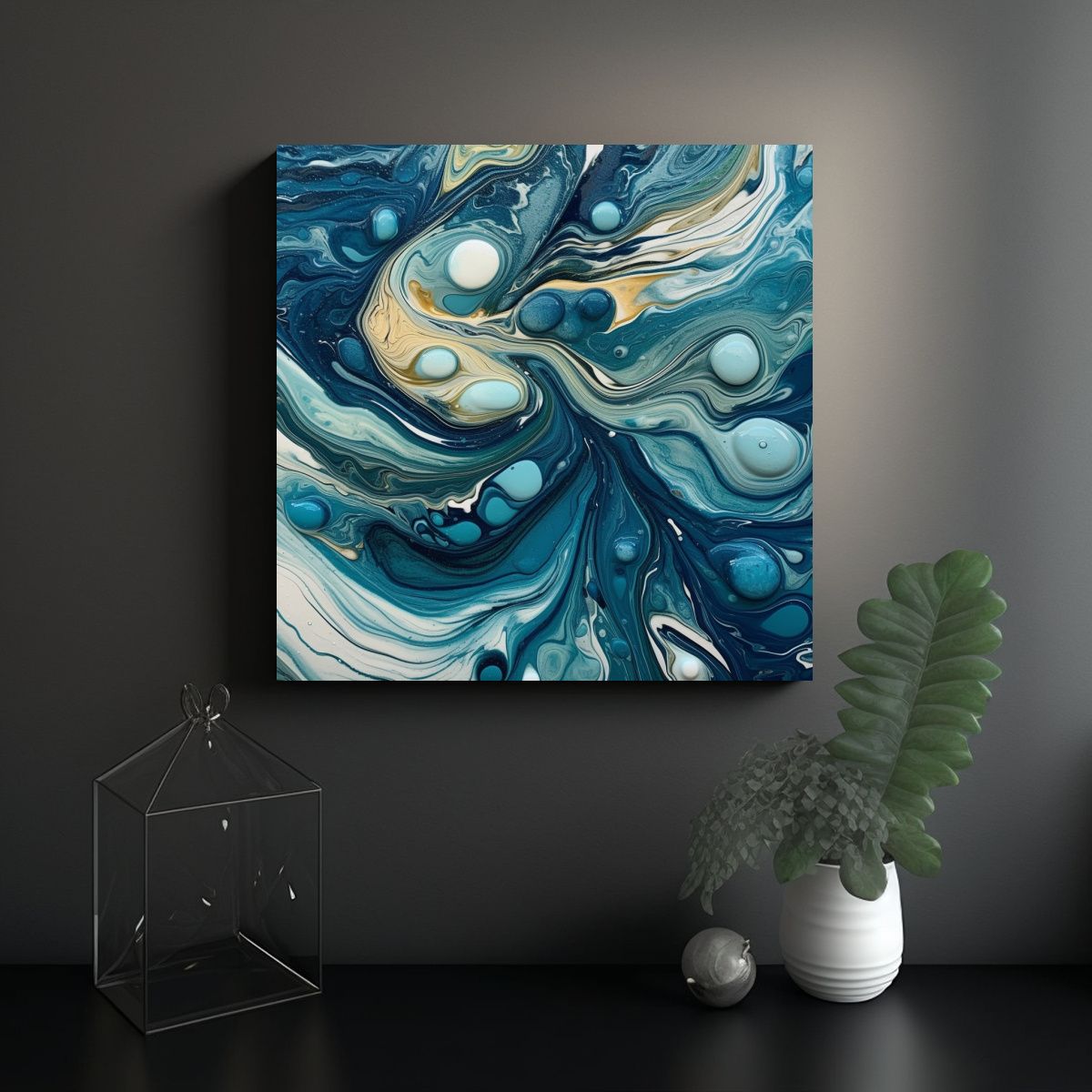 GENERICO - Arte Abstracto Original Con Perlin Una 90x90 Cm