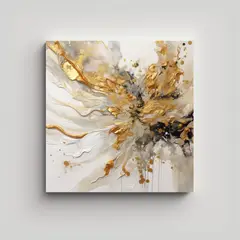 GENERICO - Venta Arte De Pared Blanco Y Dorado Estilo 70x70 Cm