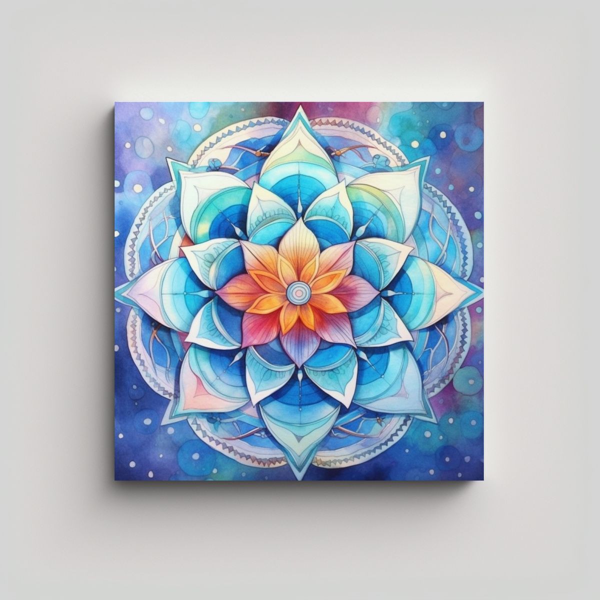 GENERICO - Mandala Y Loto Patrones Pared Arte Colores 70x70 Cm