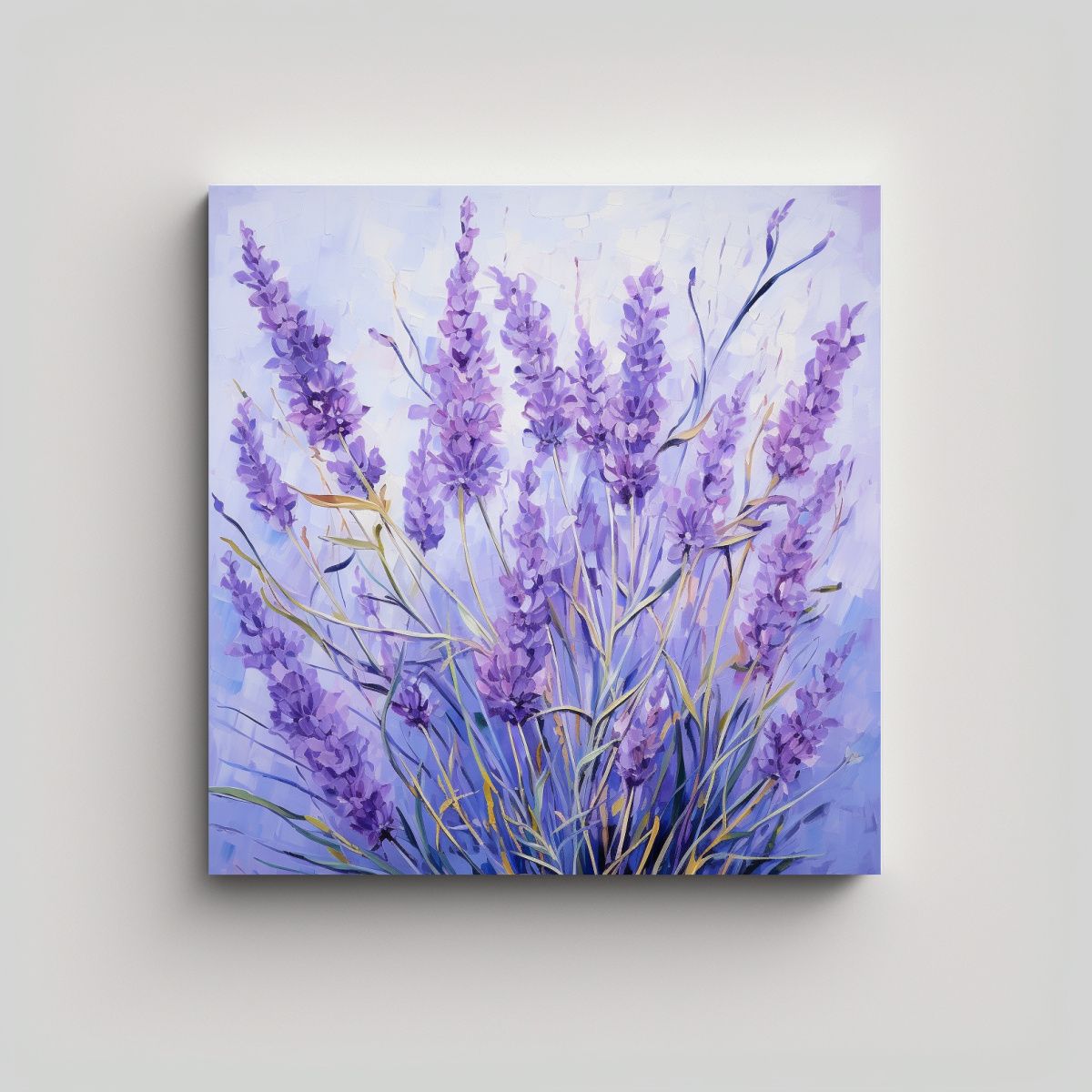 GENERICO - Pintura Abstracta En Tono Lavanda De Hierbas Con 80x80 Cm