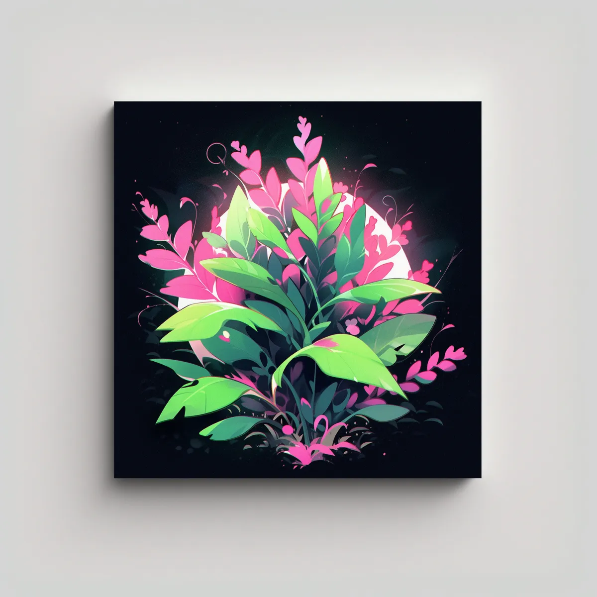 GENERICO - Cuadro Vanguardia Poder Verde Y Rosa Atmosfera 80x80 Cm
