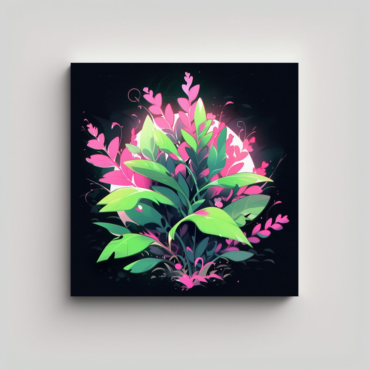 GENERICO - Cuadro Vanguardia Poder Verde Y Rosa Atmosfera 80x80 Cm