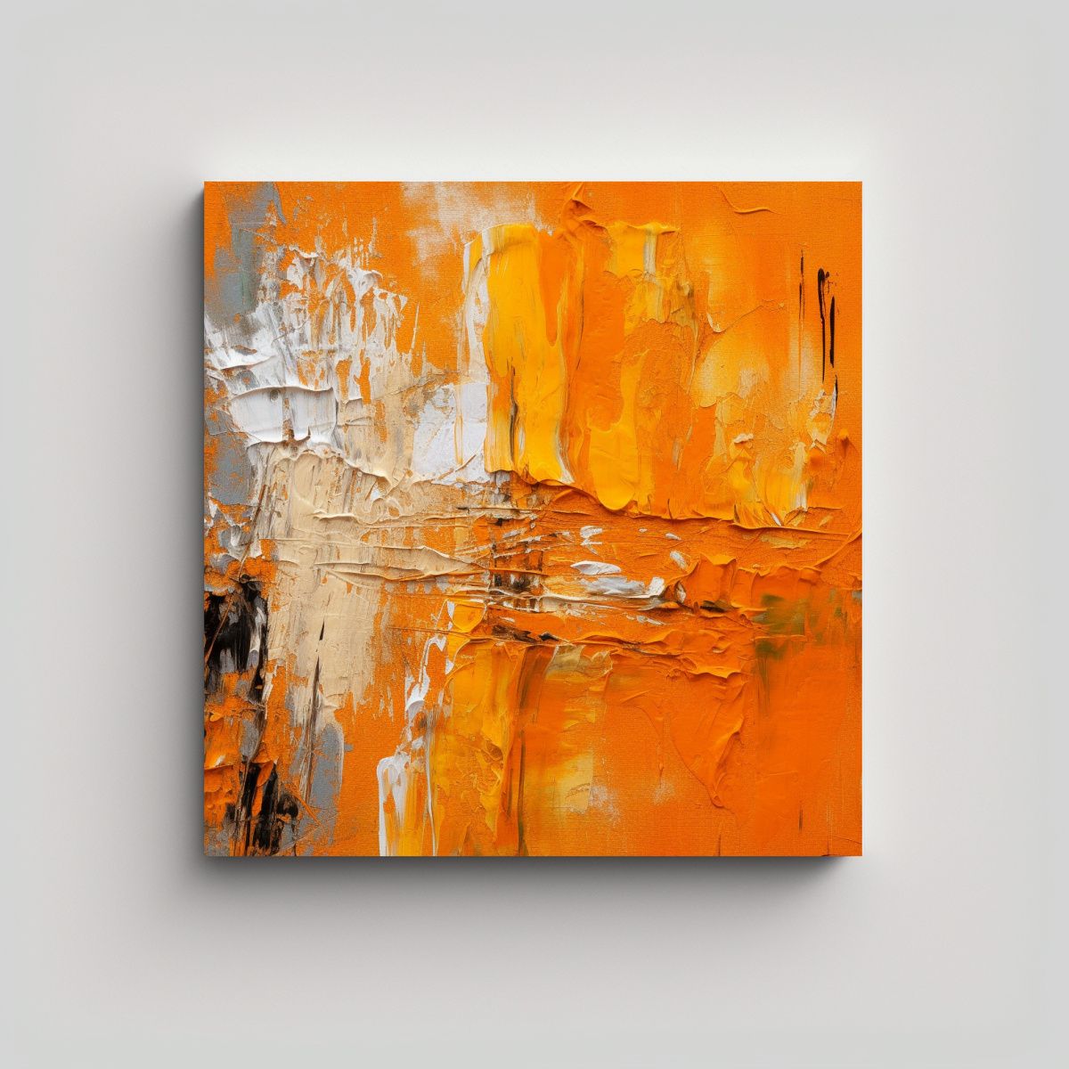 GENERICO - Textura De Lienzo Con Pintura Naranja Refinada 70x70 Cm.