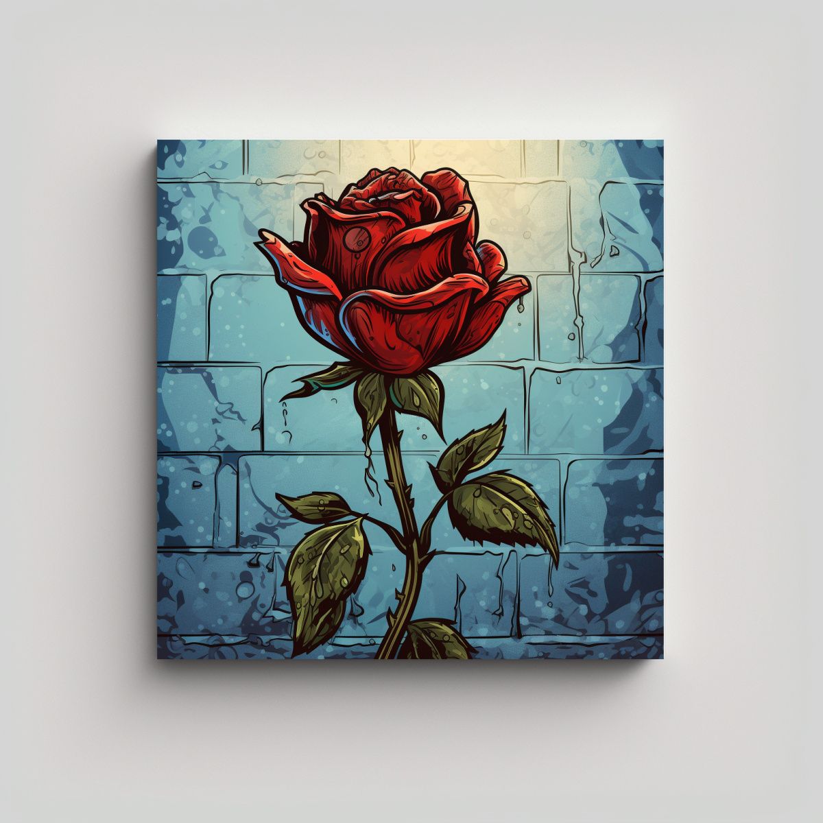 GENERICO - Cuadro Fotográfico Estilo Cómic Rosa 90x90 Cm