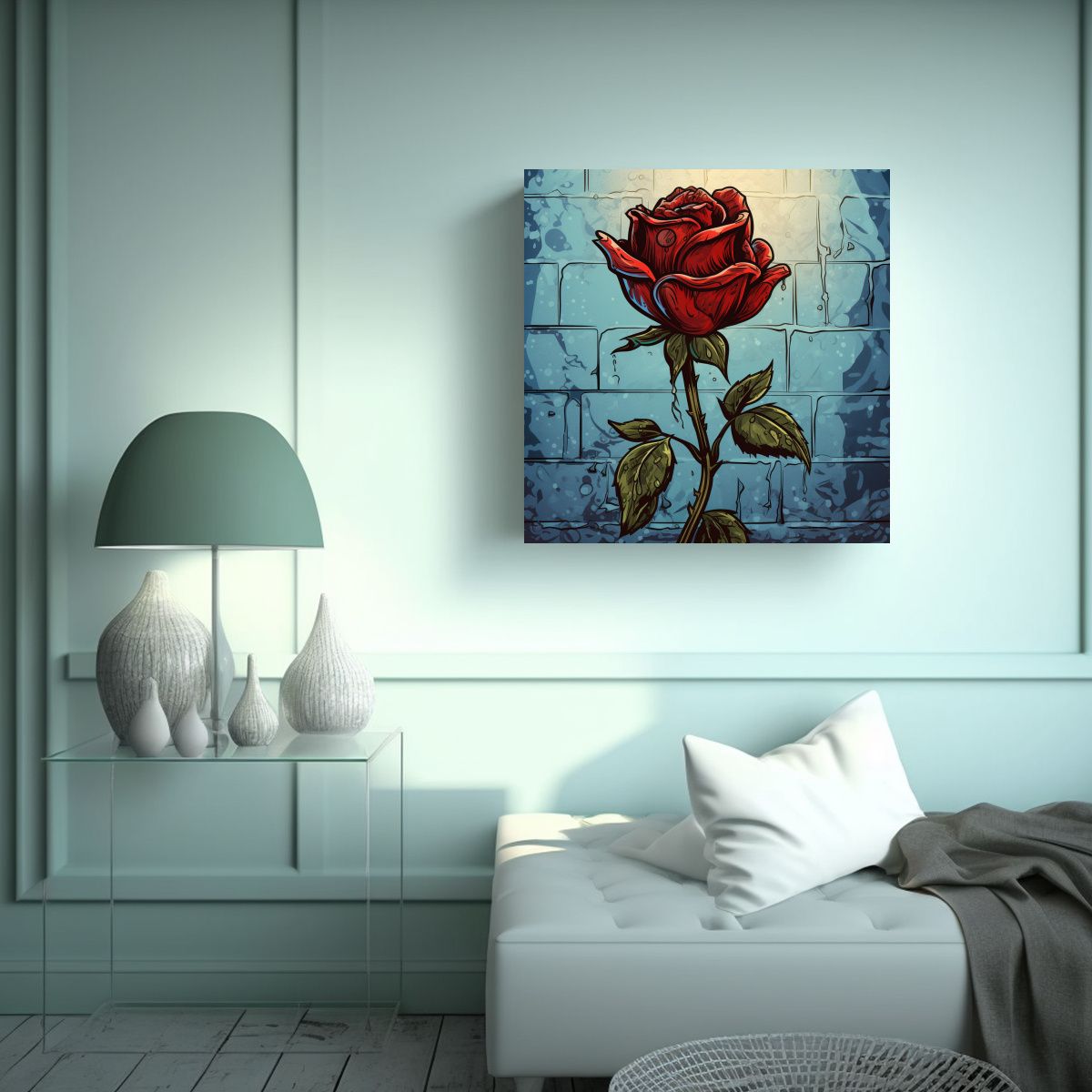 GENERICO - Cuadro Fotográfico Estilo Cómic Rosa 90x90 Cm