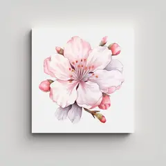 GENERICO - Simplicidad Sakura Flor De Cerezo Acuarela 80x80 Cm.