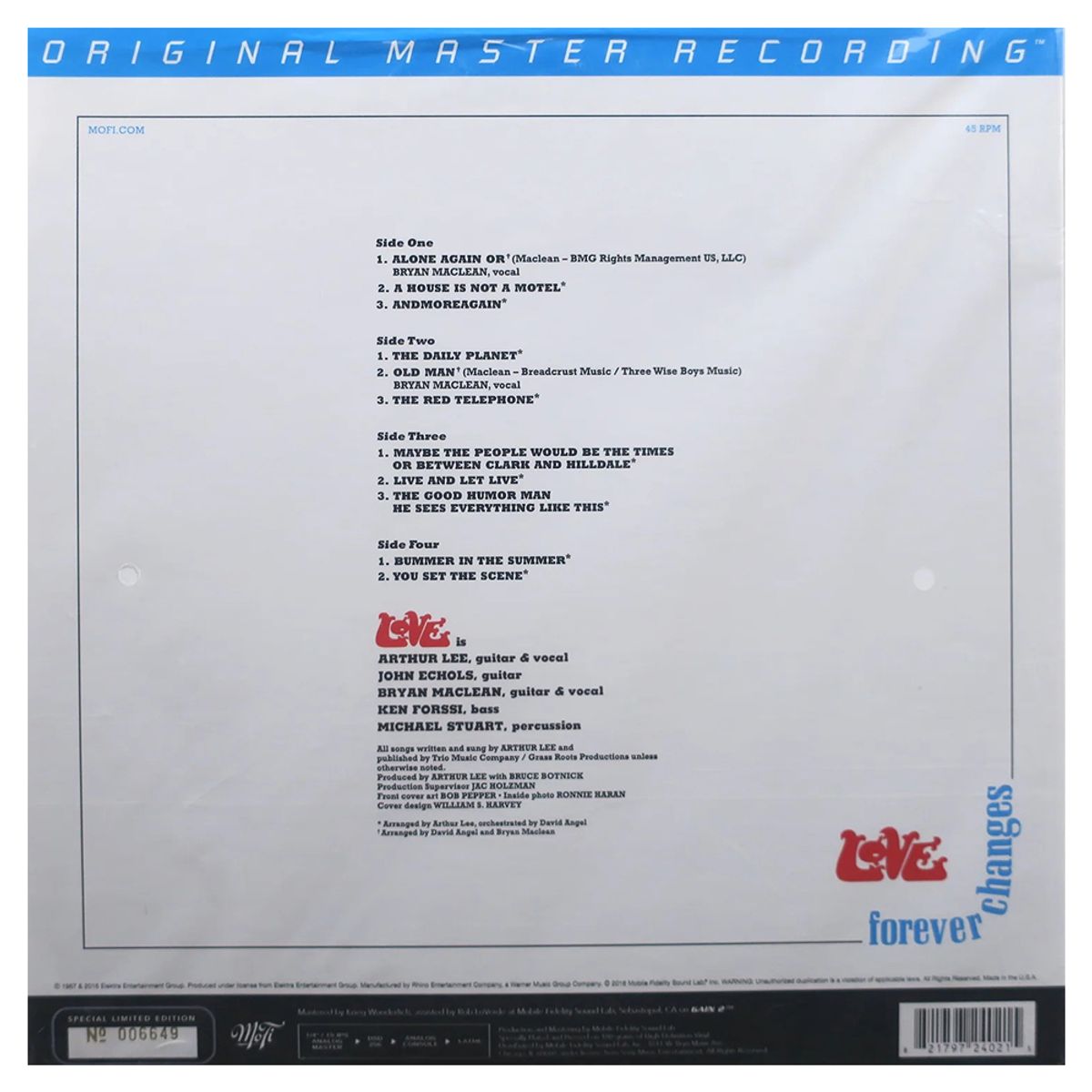 GENERICO - Love  Forever Changes Edición Mofi Vinilo Doble