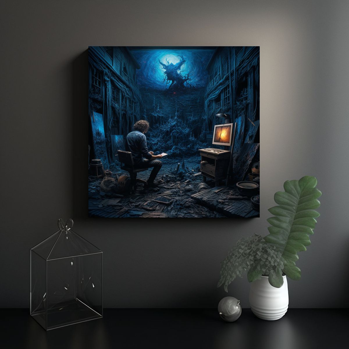 GENERICO - Pintura Decorativa Estilo Dan Mumford Y Sergey 90x90 Cm