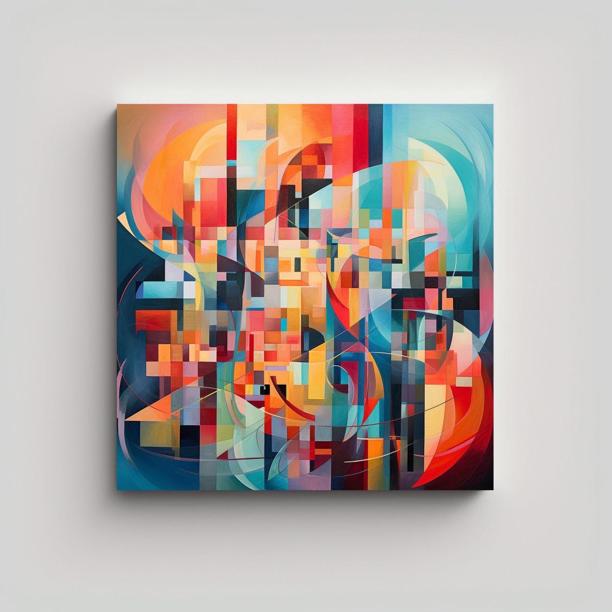 GENERICO - Pintura Decorativa Multicolor Con Composición 70x70 Cm.