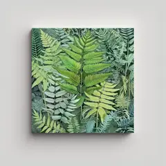 GENERICO - Cuadro De Pteridium Aquilinum Con Colores 90x90 Cm