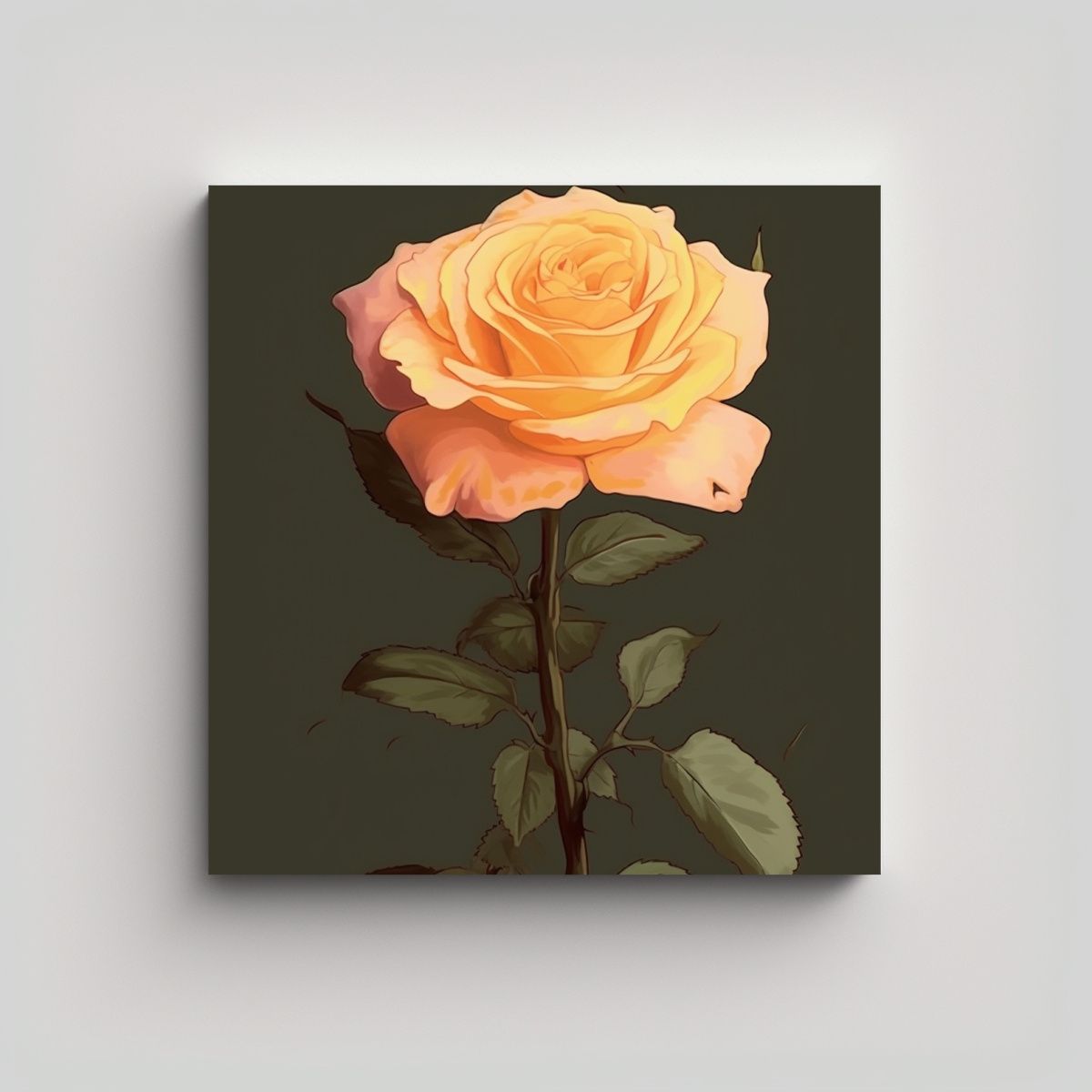 GENERICO - Cuadro De Rosa Amarilla Regalo De Arte 90x90 Cm