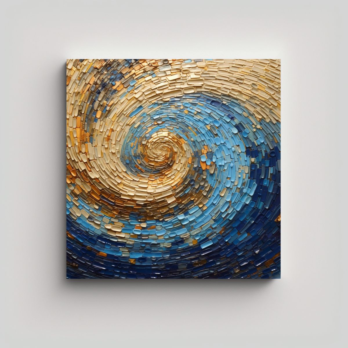 GENERICO - Pintura En Lienzo Estilo Puntillismo Luminoso De 90x90 Cm.