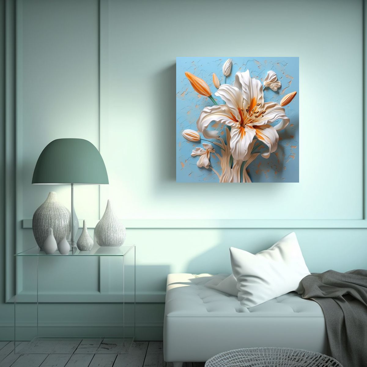 GENERICO - Arte Moderno Lienzo 3D Lirio Colorido Con 70x70 Cm