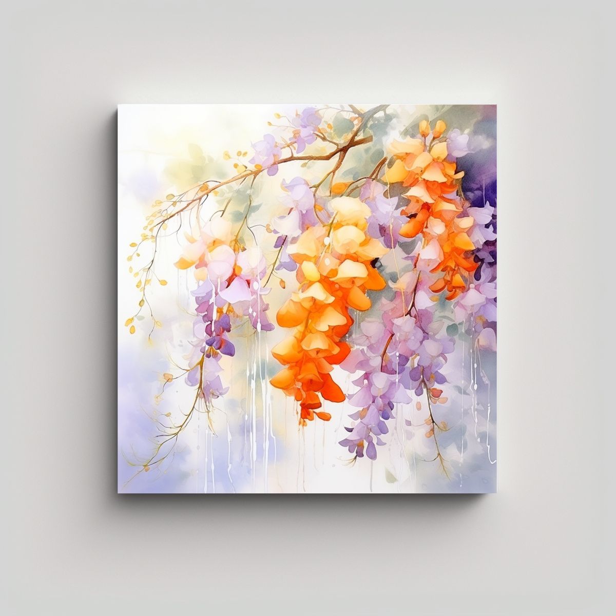 GENERICO - Cuadro De Tela Sublimada Inspiración Flores De 70x70 Cm