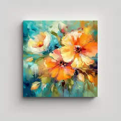 GENERICO - Lienzo De Flores Coloridas Expresión De Regalo 70x70 Cm
