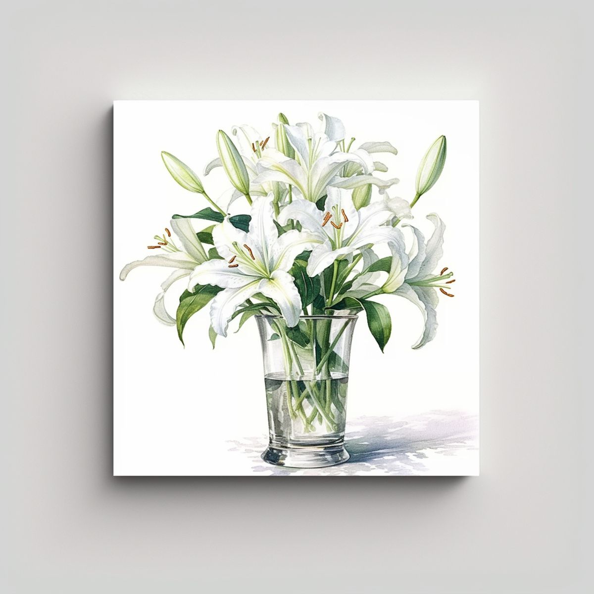 GENERICO - Belleza Moderna Lirios Altos Acuarela En Vaso De 70x70 Cm