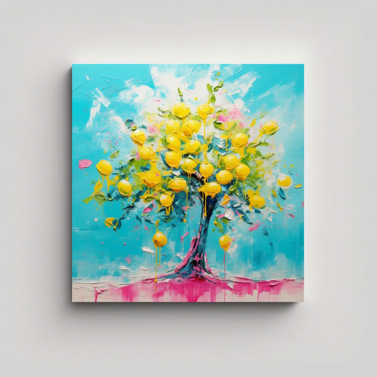 GENERICO - Cuadro Abstracto Intenso Árbol De Limón 70x70 Cm