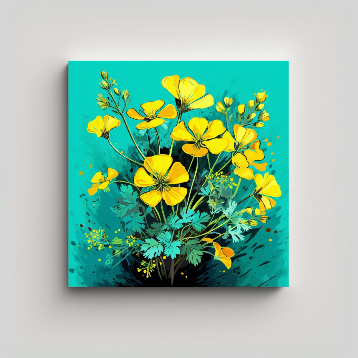 GENERICO - Arte De Pared Moderno Composición Cilantro 70x70 Cm