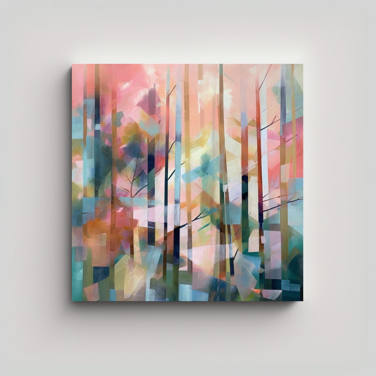 GENERICO - Pinturas Decorativas Abstractas En Tonos Pastel 80x80 Cm