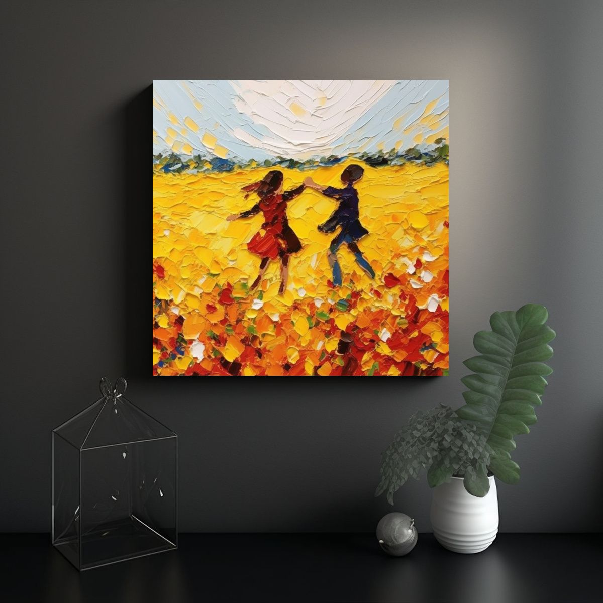 GENERICO - Pinturas Modernas Para Decoración Con Calidez 80x80 Cm