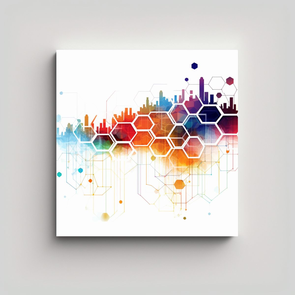 GENERICO - Tela En Bastidor Obra Maestra De Una Ciudad 80x80 Cm