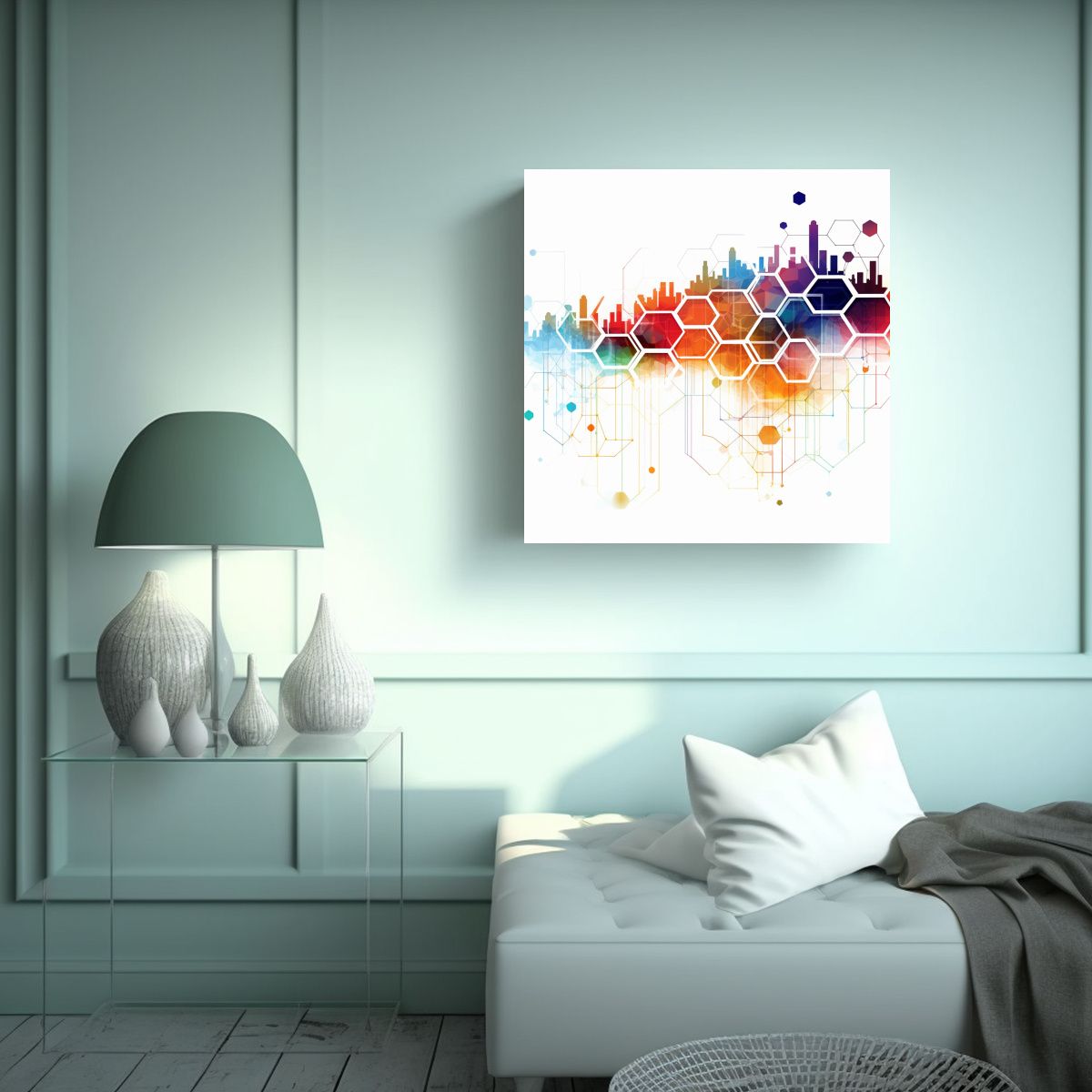 GENERICO - Tela En Bastidor Obra Maestra De Una Ciudad 80x80 Cm