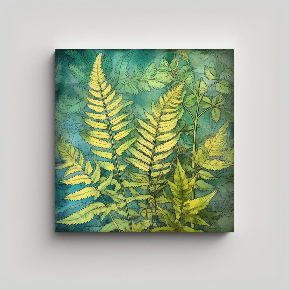 GENERICO - Cuadro Surrealista De Pteridium Aquilinum En 70x70 Cm