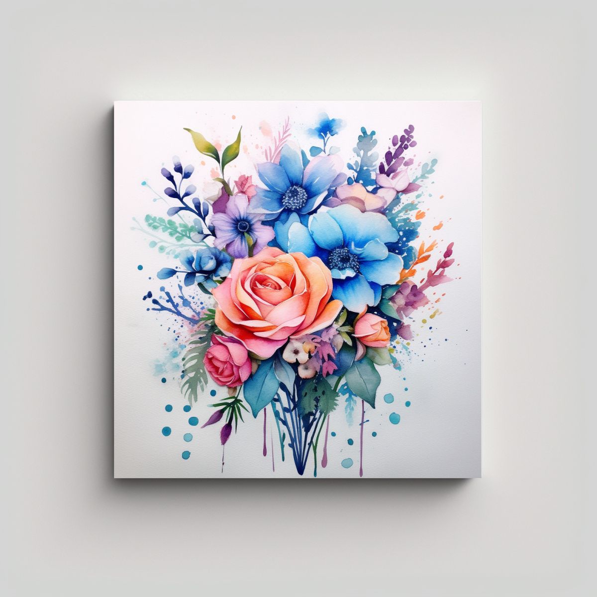 GENERICO - Cuadro Decorativo Lienzo Tonos Oficina Con 90x90 Cm