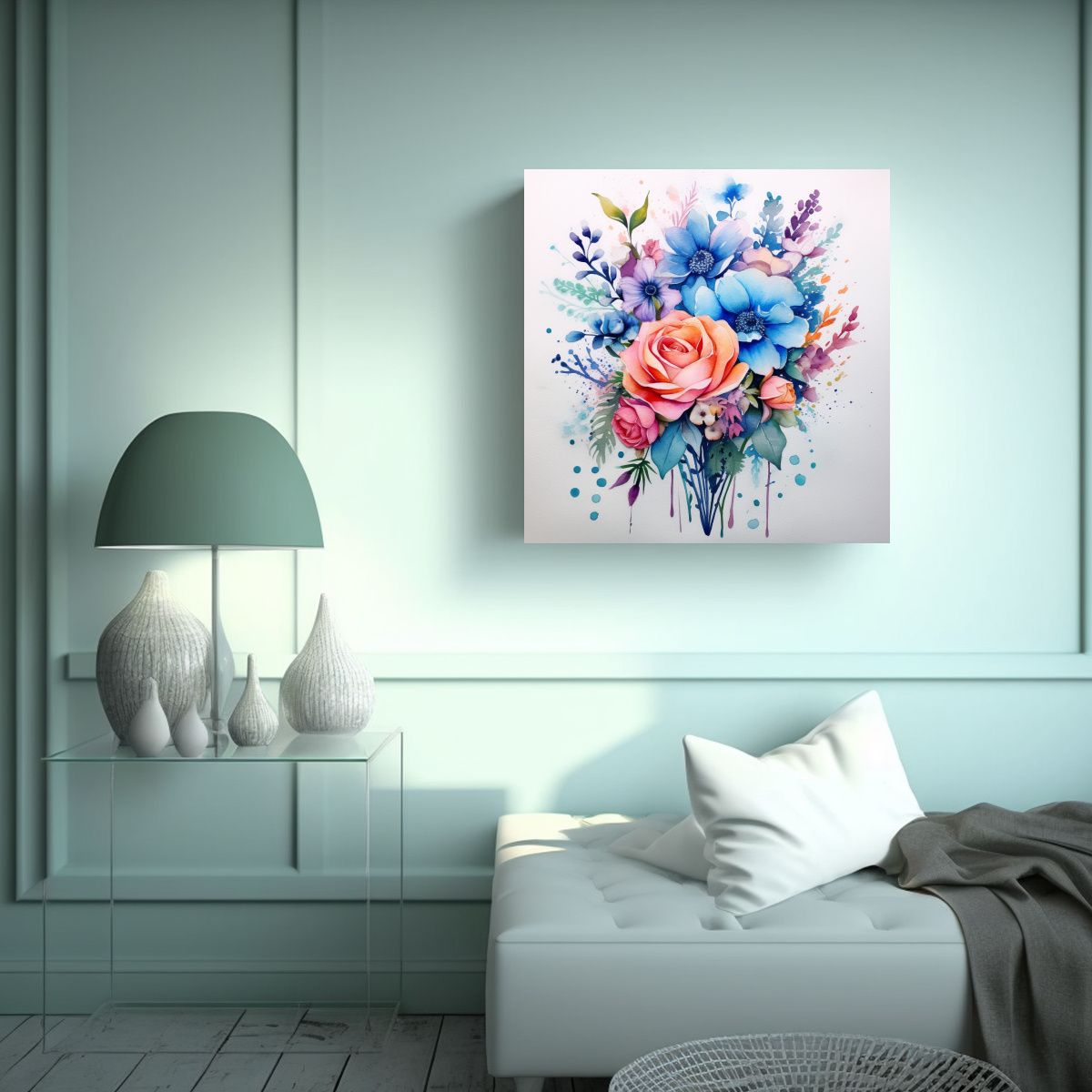 GENERICO - Cuadro Decorativo Lienzo Tonos Oficina Con 90x90 Cm