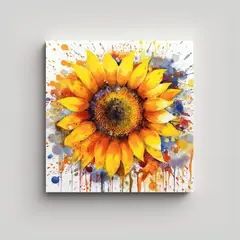 GENERICO - Dibujo único De Girasol Forma General 70x70 Cm